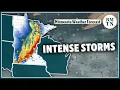 Where in Minnesota will intense storms from the Dakotas track