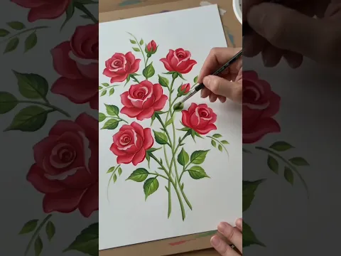 Beautiful Rose Flower Painting 🌹🎨 | Easy Acrylic Painting Tutorial #shorts#viral
