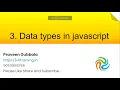 Data types in javascript Javascript Foundation Training s In telugu 03