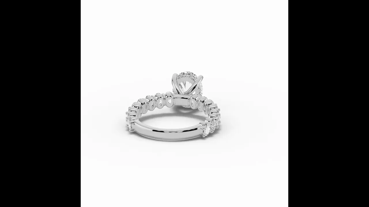 Oval Aurielle Crown Engagement Ring