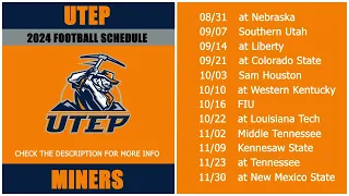 2024 UTEP Miners Football Schedule