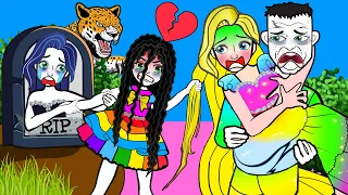 Rapunzel Broken Heart! Scary Doll Steals Monster Prince | Paper Dolls Dress Up