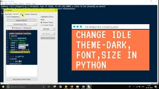 How to set dark IDLE Theme in Python - Font Size etc