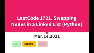 LeetCode 1721 Swapping Nodes in a Linked List Python