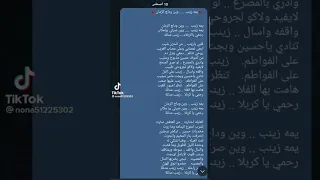 يمه زينب وين وداج الزمان يمه زينب وين صرتي بيا مكان  يمه زينب وين وداج الزمان يمه زينب وين صرتي بيا مكان