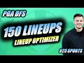 Max Entering in PGA DFS - 925 Sports Lineup Optimizer 150 Lineups