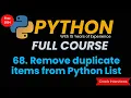 Remove Duplicates in Python List