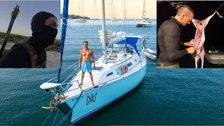 Feral Goat Hunting from a Sailboat [Bow& Arrow + Catch & Cook] — (51-60/100 Water World Challenge)
