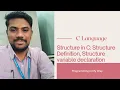 34 Structure Basics Part-I Structure definition Structure variable declaration