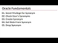 Oracle - Creating Synonym Oracle Synonym