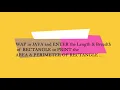 Find AREA PERIMETER OF RECTANGLE in JAVA CODE OF JAVA AREA PERIMETER