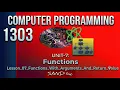 1303 Unit 07 Lesson 07 Functions With Arguments And Return Value