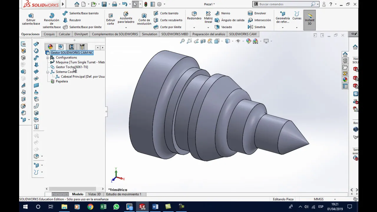 SOLIDWORKS CAM TORNO CNC