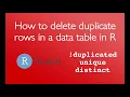 Delete duplicate rows in R 4 minutes