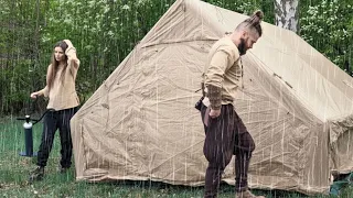 PRETTY GIRL AND UGLY MAN CAMPING TOGETHER IN FOREST - GENDER REVEAL