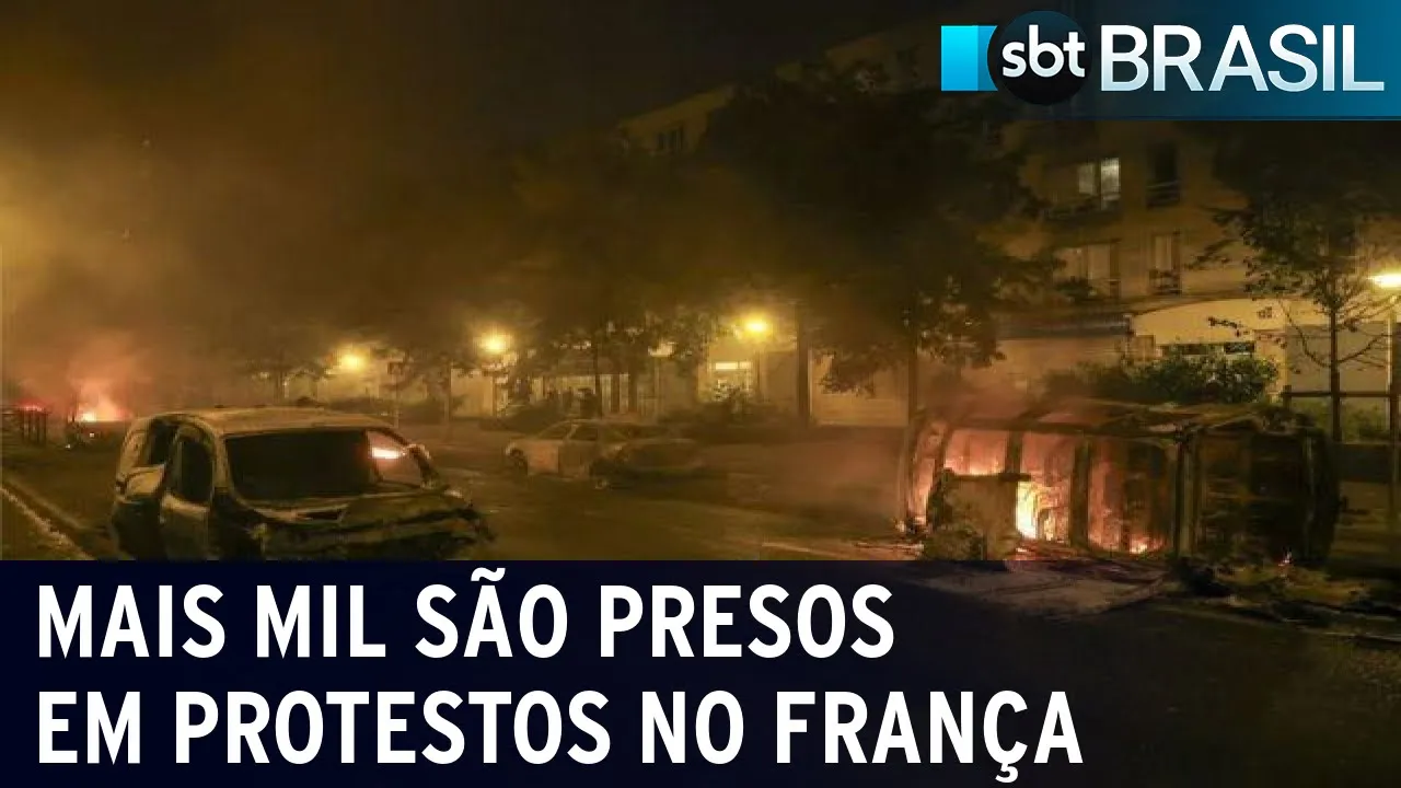 França prende mais de 1.3 mil pessoas após quarta noite de tumulto | SBT Brasil (01/07/23)