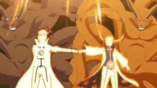The Day Naruto and Minato Combined Their Kurama Powers Against Ten Tails Obito