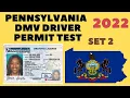Pennsylvania DMV permit test 2022 for drivers license under PennDOT SET 2