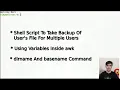 Shell script to take backup of user s file step by step dirname command and basename command