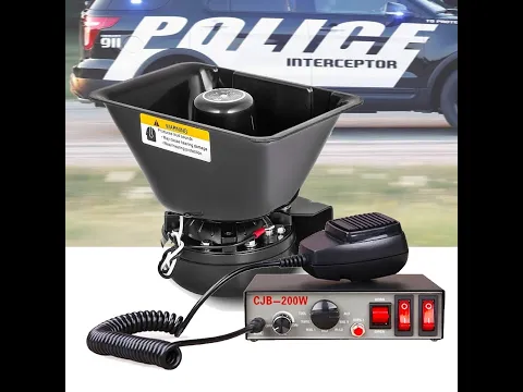 Download MP3 12V 200W 150dB 9 tones Alarm Horn Loud Car Police Siren  Mic PA Speaker Warning/Recording Electronic