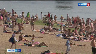 В Омске были переполнены городские пляжи из-за аномальной жары
