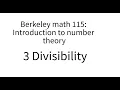 Introduction to number theory lecture 3 Divisibility and Euclid s algorithms