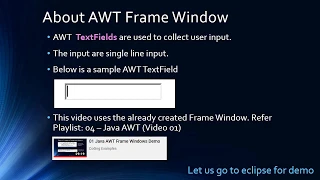 Java AWT TextField Java AWT Tutorial