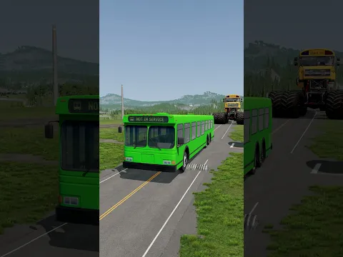 Monster School Bus vs Speedbump & Giant Cannon - BeamNG.Drive