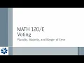 Voting Plurality Majority and Margin of Error - Lesson