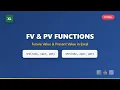 Excel FV PV Functions Future Value Present Value Explained