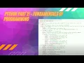 Python Part 2 - Fundamentals of Python Programming