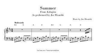 Summer Joe Hisaishi Sheet Music Transcription 