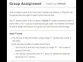 Group Assignment Problem Code GRPASSN