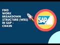 How to find Work Breakdown Structure WBS in SAP