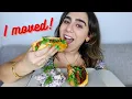 FIRST MUKBANG IN MY NEW APARTMENT Mediterranean Style Hotdogs - Olea Mediterranean Taverna BROOKLYN