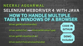 Multiple Windows and Tabs related APIs in Selenium WebDriver 4 with Java