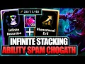 INSANE Infinite Stacking Ability Spam Cho Gath Broken NEW Augment League ARAM Mayhem Gameplay