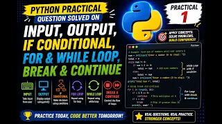 Python Practical 1 Solved Programs on Input Output If Loops