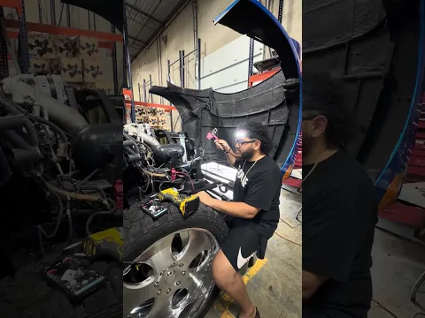 Mr. Diaz is doing a  little wire clean up today! #ford #excursion #project #wiring #hornblasters
