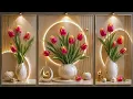 Red Golden Tulips Luxury 4K Relaxing Floral Art