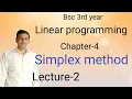 Simplex Method Linear Programming BSc 3rd Year L-2 Jitendra Kumar