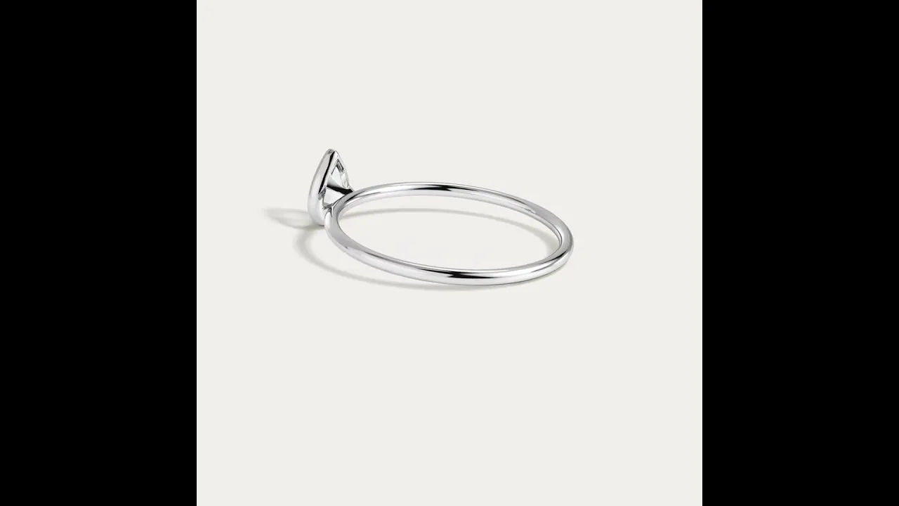 Minimalist Bezel Set Pear Lab Grown Diamond Ring