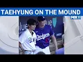Download Lagu BTS star V throwing first pitch during Dodgers game | FOX 11 LA
