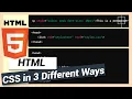 How to Use CSS Linking Files Inline CSS in HTML