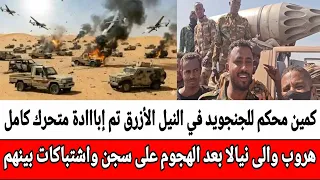 كمين محكم للجنجويد في النيل الأزرق تم إباادة متحرك كامل هروب والى نيالا بعد الهجوم على سجن واشتباكات دندنها