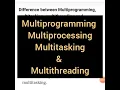 Multiprogramming Multiprocessing Multitasking Multithreading