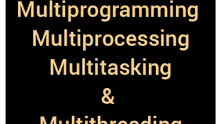 Multiprogramming Multiprocessing Multitasking Multithreading