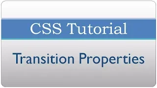 CSS Tutorial 42 - Transition properties