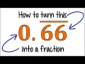 How to Convert a Decimal that Repeats Infinitely to a Fraction 0 66 Repeating to a Fraction