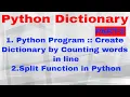 Python Dictionary Create Dictionary by counting words in line Split in Python CBSE XI IP CS